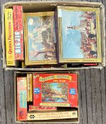 LARGE COLLECTION OF VINTAGE BRITISH JIGSAW PUZZLES