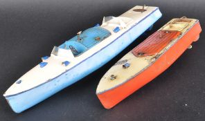 TWO VINTAGE HORNBY TINPLATE CLOCKWORK SPEEDBOATS