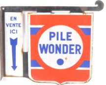 PILE WONDER - FRENCH DOUBLE SIDED ENAMEL SIGN