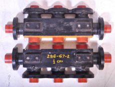 TWO VINTAGE MID CENTURY CARVED ENGINE MOULDS