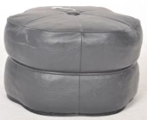 RETRO MID CENTURY FAUX LEATHER FOOTSTOOL / POUFFE