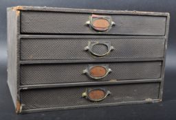 VINTAGE FAUX LEATHER DESK TOP OFFICE FILING DRAWERS