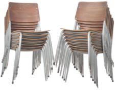 MATCHING SET OF 15 RETRO VINTAGE STACKING CHAIRS