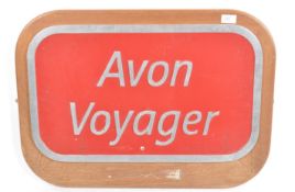 AVON VOYAGER - LARGE METAL TRAIN PLAQUE
