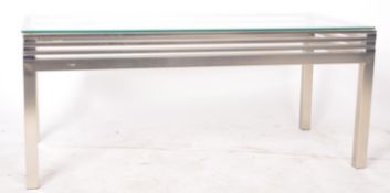 CONTEMPORARY DESIGNER BRUSHED ALUMINUM COFFEE TABLE