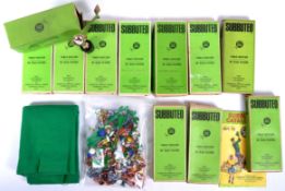 COLLECTION OF VINTAGE SUBBUTEO TABLE TOP FOOTBALL TEAMS & ACCESSORIES