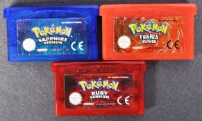 RETRO GAMING - GAMEBOY ADVANCE - COLLECTION OF THREE POKEMON VIDEO GAMES