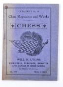CATALOGUE NO. 10. CHESS REQUISITIES & WORKS ON CHESS