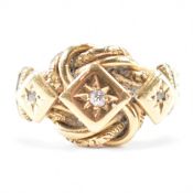 HALLMARKED 18CT GOLD & DIAMOND 3 STONE RING