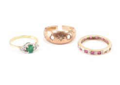 GROUP OF THREE VINTAGE GOLD RINGS
