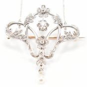 EDWARDIAN ART NOUVEAU PLATINUM & DIAMOND BROOCH