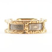 VICTORIAN HALLMARKED 18CT GOLD & ENAMEL MOURNING RING