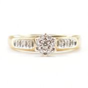9CT GOLD & DIAMOND CLUSTER RING