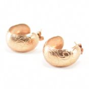PAIR OF HALLMARKED 9CT GOLD HOOP EARRINGS