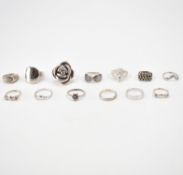 COLLECTION OF SILVER RINGS