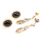 TWO PAIRS OF VINTAGE 9CT GOLD EARRINGS