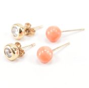 TWO PAIRS OF GOLD EARRINGS