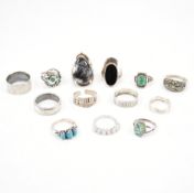 COLLECTION OF VINTAGE SILVER DRESS RINGS