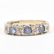 HALLMARKED SAPPHIRE & DIAMOND RING