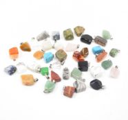 COLLECTION OF ASSORTED GEMSTONE PENDANTS