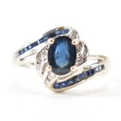 18CT GOLD SAPPHIRE & DIAMOND RING