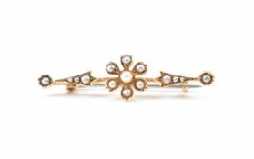 VICTORIAN GOLD & SEEDPEARL BROOCH
