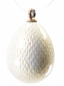 RUSSIAN GOLD ENAMEL EGG PENDANT