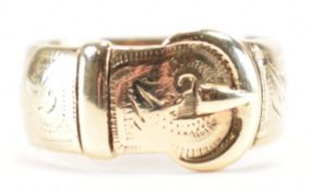 HALLMARKED 9CT GOLD BUCKLE RING