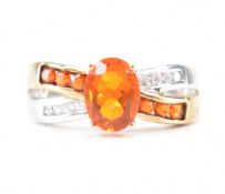 HALLMARKED 9CT GOLD FIRE OPAL RING