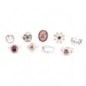 GROUP OF 925 SILVER & STONE SET DRESS RINGS