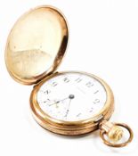 WALTHAM YELLOW METAL HUNTER CROWN WIND POCKET WATCH
