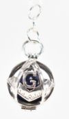 925 SILVER & LAPIS LAZULI MASONIC BALL LOCKET & CHAIN