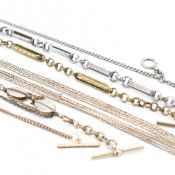 SIX ANTIQUE & VINTAGE POCKET WATCH CHAINS