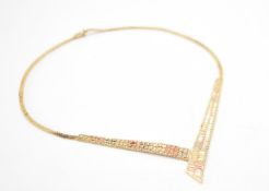 VINTAGE TRI TONE COLLAR NECKLACE