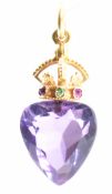 AMETHYST & GOLD HEART PENDANT