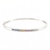 HALLMARKED 9CT GOLD & GEMSTONE BANGLE