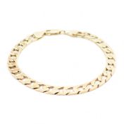 HALLMARKED 9CT GOLD FLAT CURB LINK BRACELET CHAIN