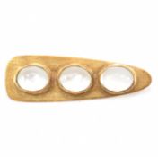 VINTAGE GOLD & MOONSTONE PENDANT BROOCH