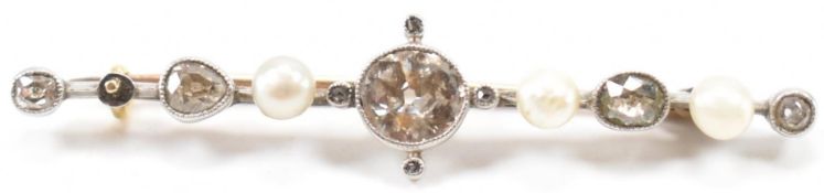 1920s DIAMOND & PEARL BROOCH PIN
