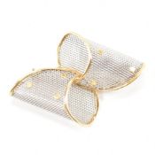 BI COLOUR 18CT GOLD BOW BROOCH