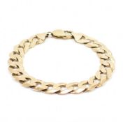 VINTAGE 9CT GOLD FLAT CURB LINK BRACELET