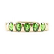 HALLMARKED 9CT GOLD CHROME DIOPSIDE FIVE STONE RING