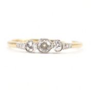 ANTIQUE 18CT GOLD & DIAMOND 3 STONE RING