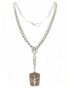 SILVER ALBERT POCKET WATCH & DUTCH PENDANT CHAIN