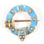 19TH CENTURY VICTORIAN ENAMELLED BELT BROOCH