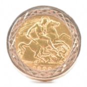 EDWARDIAN HALF SOVEREIGN IN 9CT GOLD RING