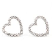 PAIR OF 9CT WHITE GOLD & DIAMOND STUD EARRINGS