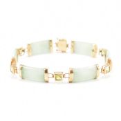 CHINESE GOLD JADE & PERIDOT BRACELET
