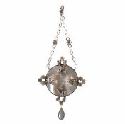 VICTORIAN SILVER & MOTHER OF PEARL PEDANT