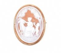 VINTAGE HALLMARKED 9CT GOLD CAMEO BROOCH